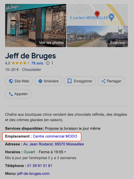 shop in shop boutique jeff de bruges dans un centre commercial