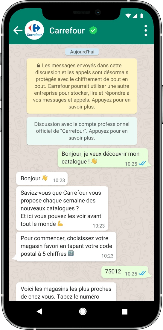 carrefour collecte des leads via whatsapp